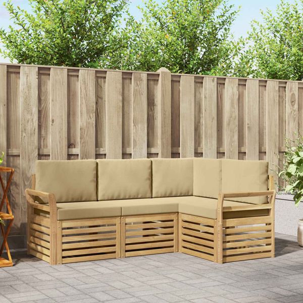 vidaXL Sofagarnituren 4 pcs Weiß und Beige 190 x 130,5 x 73 cm 3391758