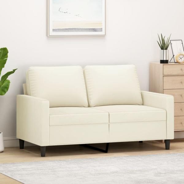 vidaXL 2-Sitzer-Sofa Creme 120 cm Samt 359197