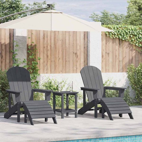 vidaXL Gartenstuhl 3 pcs Hellgrau Polyethylen 3335849