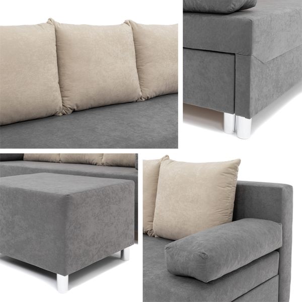 Mirjan24 'Dover' Schlafsofa, Anthrazit, 86 x 192 x 80 cm, mit Polsterhocker Bild 7