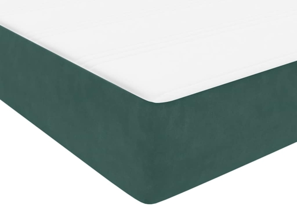vidaXL Boxspringbett mit Matratze Dunkelgrün 80x220 cm Samt 3316428 Bild 8