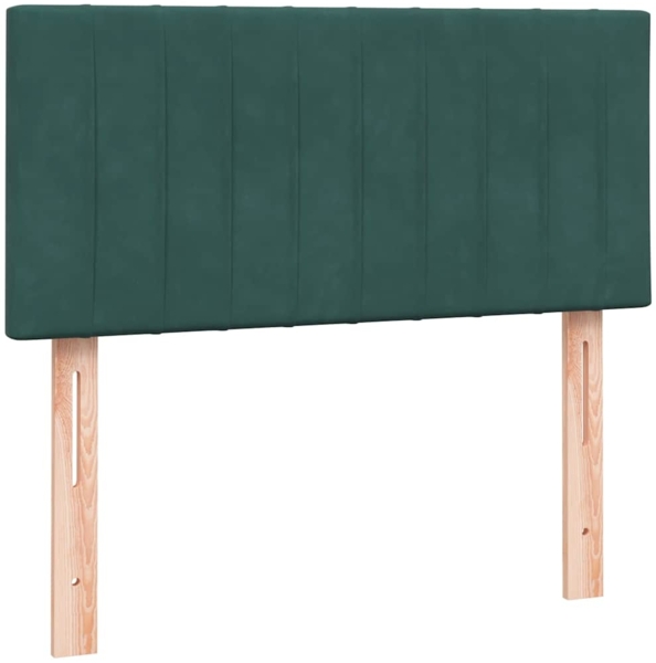 vidaXL Boxspringbett mit Matratze Dunkelgrün 80x220 cm Samt 3316428 Bild 5