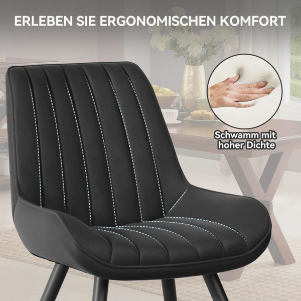 HawthyHome Esszimmerstuhl bequeme Polsterstühle Küchenstuhl (2 St), mit Rückenlehne Metallbeine, 2er Set Bild 2