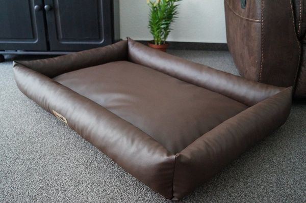 Hundebettenmanufaktur Hundekorb Hundebett PicoBello beidseitig Kunstleder Farbe und Größe wählbar