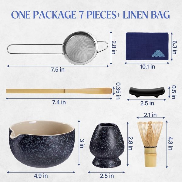 Coradoma Teeservice Matcha Tee Set Zubereitungsset Geschenkset mit Bambus Chasen, Japanisch Traditionell für Teezeremonie