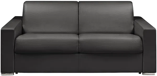 Vente-unique - CALITO Sofa Kunstleder Schwarz - B 223 cm94 cm x H 97 cm x L 194 cm
