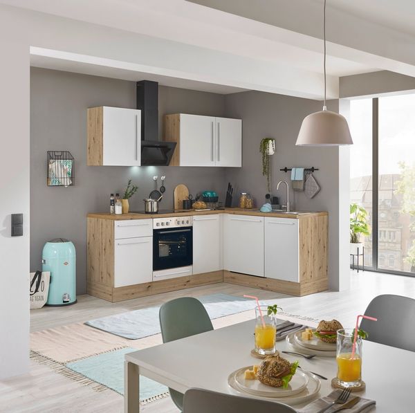 KOCHSTATION Winkelküche Florida, Stellbreite 220x175 cm, wahlweise mit E-Geräten, mit Softclose für Türen und Schubkästen
