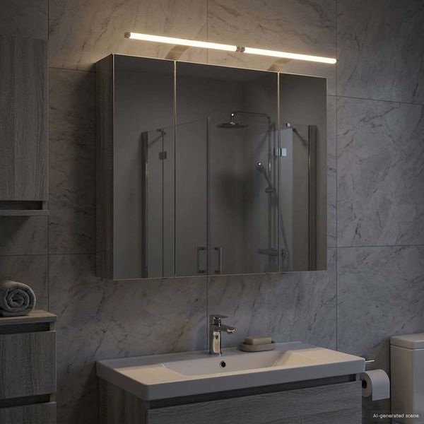 vidaXL Badezimmerspiegelschrank Graues Sonoma 80 x 14,5 x 70 cm 889116