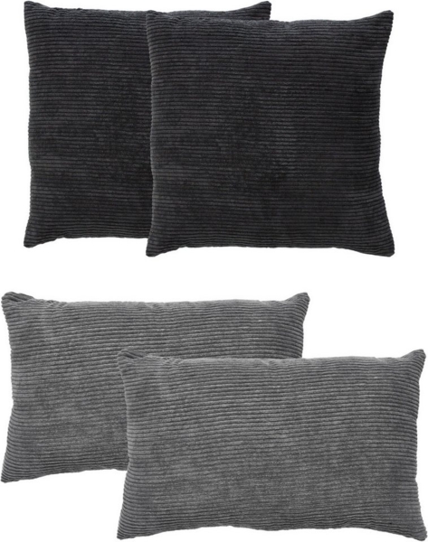 Andiamo Dekokissen Cord Kissen Emy, 4er Set, Kissenhülle mit Füllung, Sofakissen, eckig, 40x40 & 30x50 cm, auch einzeln erhältlich Bild 4