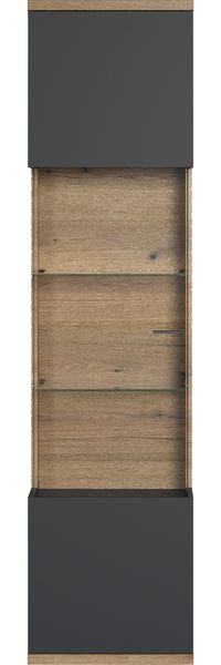 Vitrine Norris in grau und Eiche Evoke 51 x 205 cm
