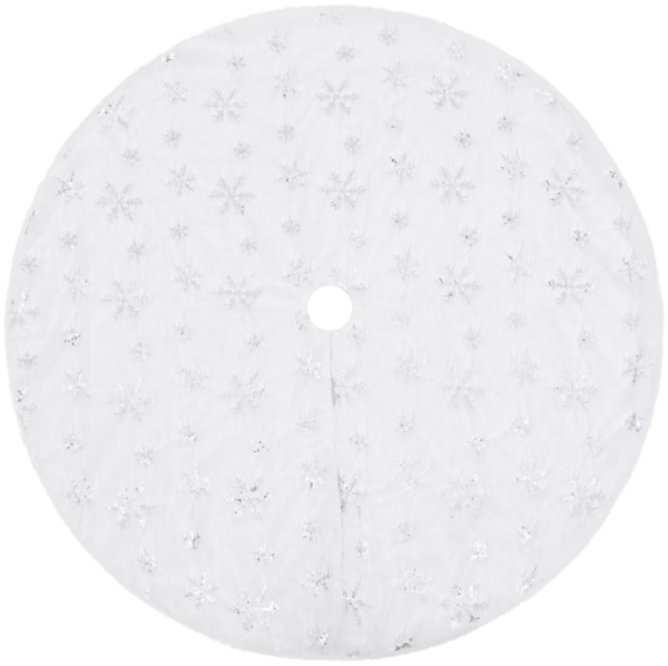 vidaXL Luxus-Weihnachtsbaumrock Weiß 150 cm Kunstfell 330274