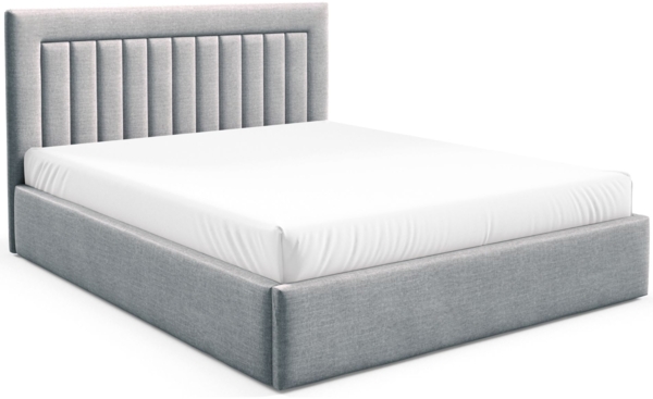 Selsey 'Averin' Polsterbett 140x200 mit Bettkasten, hellgrau Velours