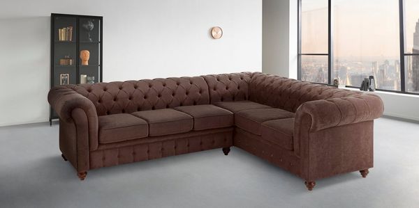 Home affaire Chesterfield-Sofa Chesterfield Ecksofa, auch in Leder L-Form, hochwertige Knopfheftung, langer Schenkel links oder rechts wählbar