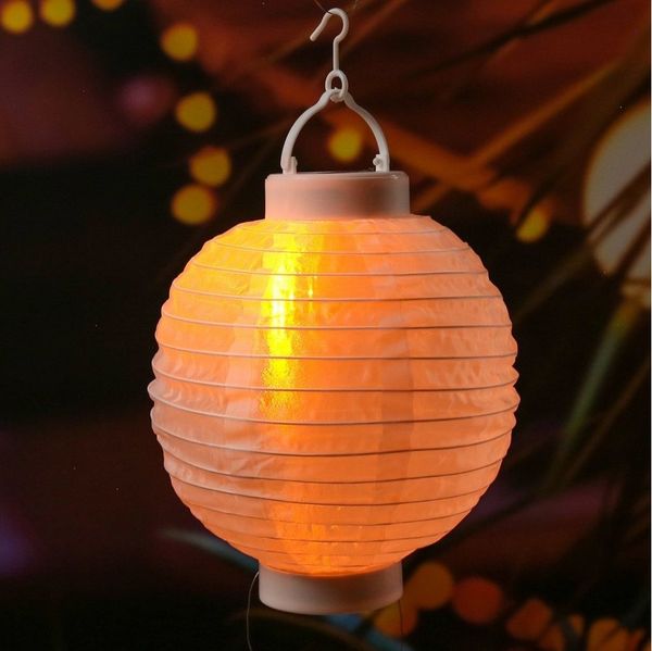MARELIDA LED Lampion LED Solar Lampion Flammeneffekt Party Balkon Terrasse Garten 20cm weiß, LED Classic, warmweiß (2100K bis 3000K)
