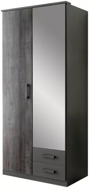 Duisburg Schrank grau Holzwerkstoff 90cm x 199cm x 58cm