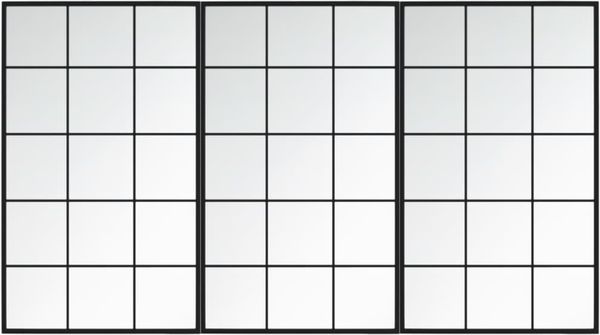 Wandspiegel, Badspiegel 3 Stk. Schwarz 100x60 cm Metall de6850