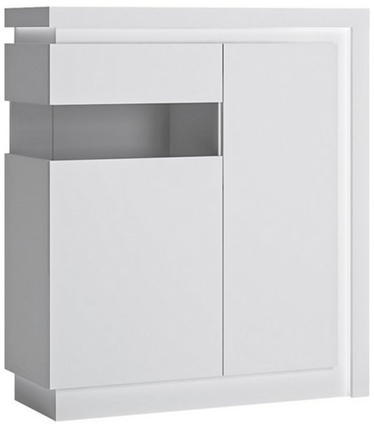 Highboard, 108 cm breit, in weiß Hochglanz LYNDHURST-129, B/H/T ca. 108/124/42 cm Bild 4