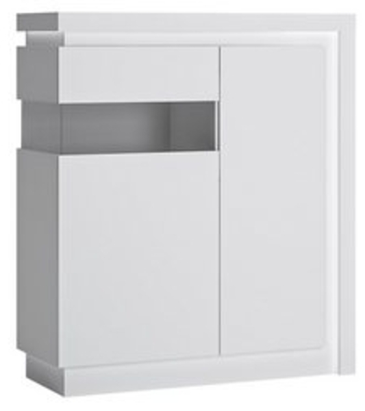 Highboard, 108 cm breit, in weiß Hochglanz LYNDHURST-129, B/H/T ca. 108/124/42 cm Bild 6