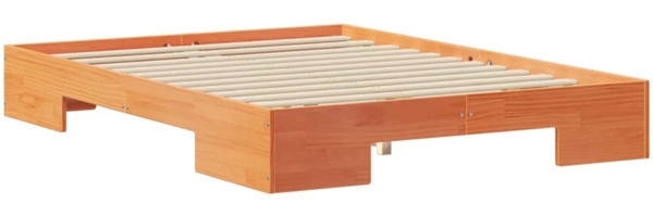 vidaXL Bodenbettgestell Braun 120 x 200 cm Massivholz Kiefer 873033