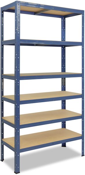 shelfplaza HOME 230x60x30 cm Schwerlastregal in blau mit 6 Böden und 145 kg Traglast pro Boden
