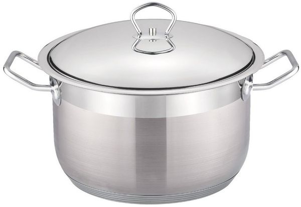 XXL Kochtopf Topf Ø40 Edelstahl mit Deckel 26L Induktion Cheffinger SS40-SH