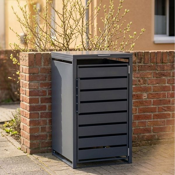 GARLIVO Mülltonnenbox Thymian Mülltonnenbox 1er 240L - wetterfest und langlebig, Verschließbare Mülltonnenverkleidung -modernes Design als Sichtschutz