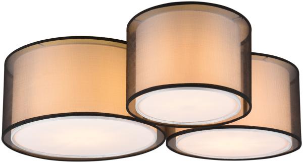 Deckenleuchte BURTON Stoff Organza transparent Schwarz innen Weiß, Breite 65cm Bild 2