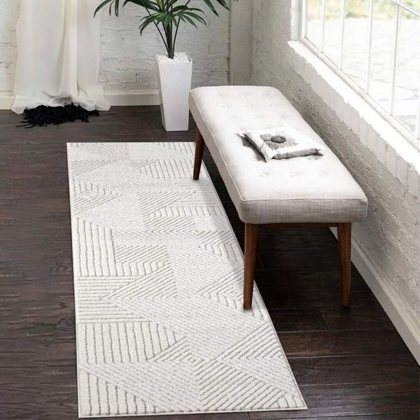 Carpet City Teppich LOUNGE 0632, rechteckig, Höhe: 15 mm, Kurzflor-Teppich Modern, Hoch-Tief-Struktur, Wohnzimmer, Schlafzimmer
