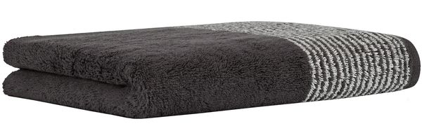 CAWÖ Duschtuch - Luxury Home, C Two-Tone, Walkfrottier Basalt 80x150cm