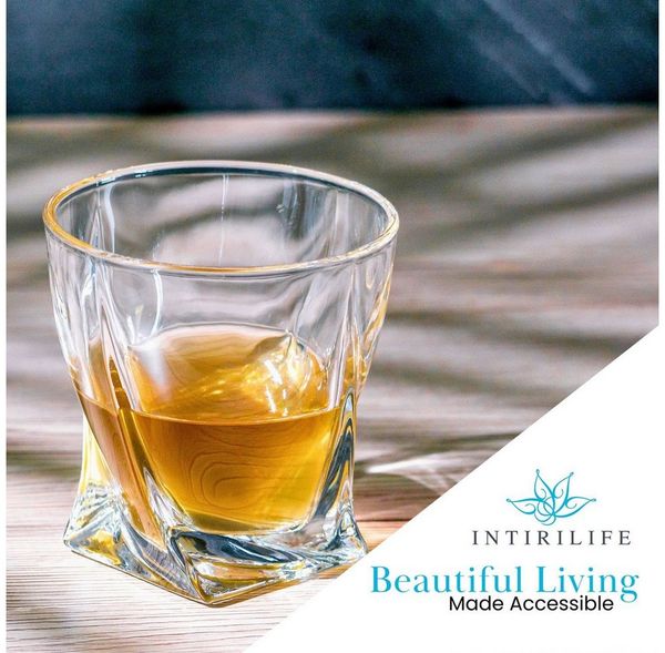 Intirilife Whiskyglas, 2-tlg, Glas, Old Fashioned Whiskey Glas