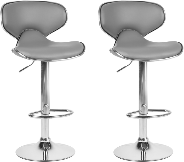 Barhocker Kunstleder grau höhenverstellbar 2er Set CONWAY