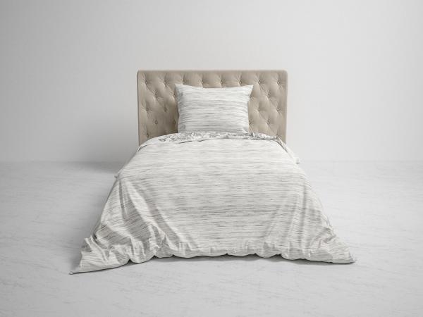 Heckett & Lane Mako-Satin Eco Bettwäsche 155x220 Dimont Lining grau Blumen Blüte Bild 2