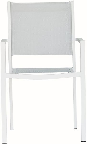 Stapelsessel Aria Aluminium und Textilene, Weiß / Silbergrau