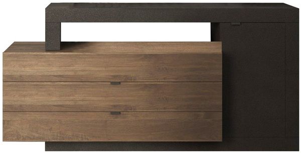 Calicosy 'JOURNEY' Sideboard 1 Tür und 3 Schubladen – L 160 cm - Schwarz
