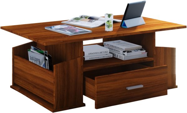 VCM Beistelltisch & Couchtisch Junata 913467 Kern-Nussbaum H. 44 x B. 110 x T. 52 cm