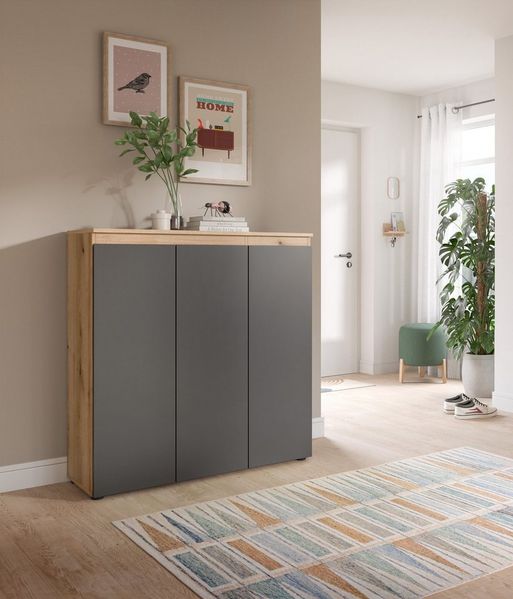 Home affaire Mehrzweckschrank CIPELA, 105x111 cm, viel Stauraum, variable Einlegeböden, universal (1-St, in vielen verschiedenen Trendfarben verfügbar) Schuhschrank, Kleiderschrank, Universalschrank, Aktenschrank, Schrank