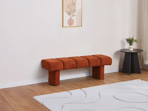 Vente-unique - NUBELO Sitzbank Stoff Rot - B 44 cm x H 42 cm x L 128 cm
