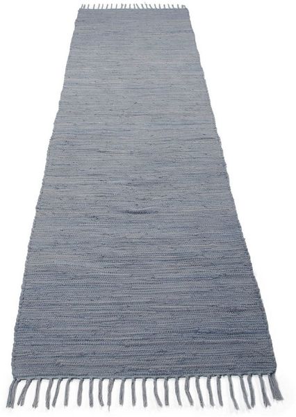 carpetfine Teppich Kelim Chindi uni, auch als Läufer, rechteckig, Höhe: 5 mm, Wendeteppich, reine Baumwolle, handgewebt, Uni-Farben, mit Fransen