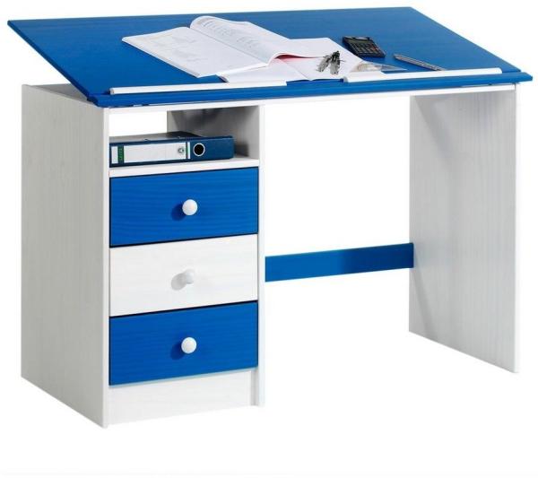 IDIMEX Kinderschreibtisch KEVIN, Kinderschreibtisch Schülerschreibtisch neigungsverstellbar Kiefer mass