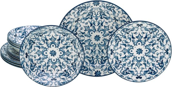 Fresco Blue, Tellerset 12-tlg (mo)