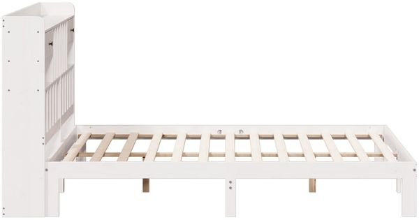 vidaXL Massivholzbett mit Regal ohne Matratze Weiß 180x200 cm Kiefer 3322608 Bild 5