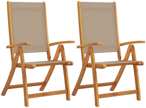 vidaXL Gartenstühle 2 Stk. Klappbar Massivholz Akazie und Textilene 4008423