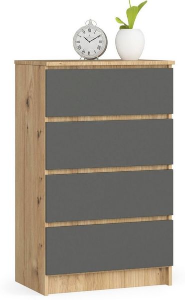 Raumhirsch Furniture Kommode mit 4 Schubladen 60 cm breit Holz Schrank, (viele Farbvarianten - Maße : 99 x 60 x 40 cm) - Hochwertig & stabil