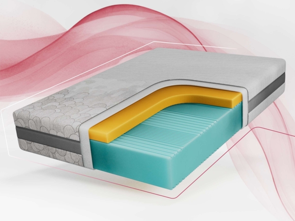 Schaumstoff-Matratze, Visco Schaum 5 cm, Komfortschaum H2, antiallergisch und waschbar, 7 zonen - 140 x 200 cm - ORIO - APRI