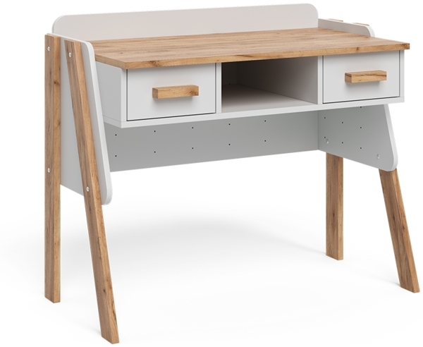 Schreibtisch Malia Weiß/Artisan 97 x 51 cm mit 2 Schubladen Vitalispa