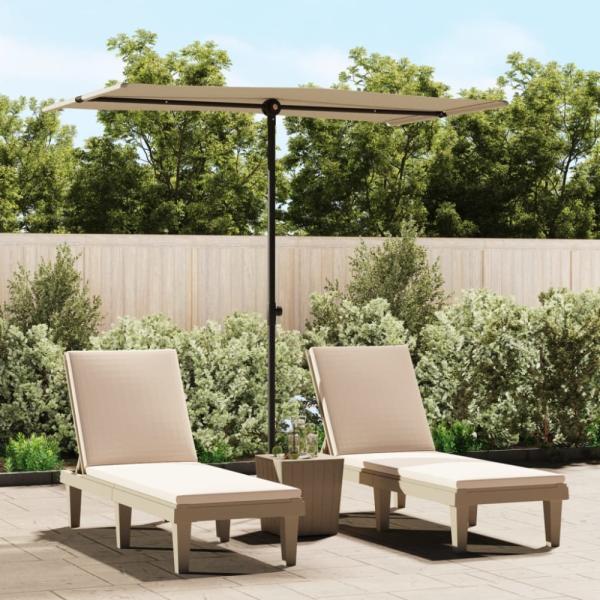 vidaXL Sonnenschirm mit Aluminium-Mast 180x110 cm Taupe 47331