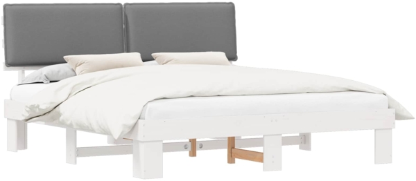 vidaXL Bettgestell mit gepolstertem Kopfteil Hellgrau 200 x 200 cm 3398068