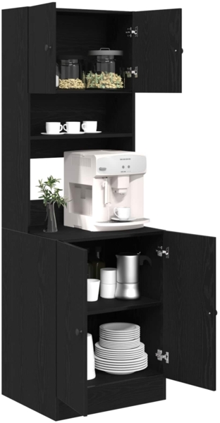 vidaXL Küchenbuffet 2 pcs Schwarz Eichen-Optik 60 x 50 x 180 cm 3365557