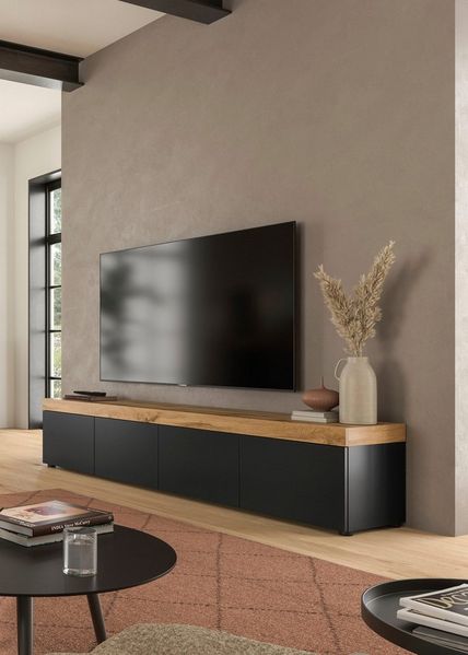 OTTO home Lowboard MAMBO, TOPSELLER!, Breite 200cm, 4 Klappen, stehend oder hängend (1 St, 2 farbige Ausführung, in verschiedenen Farben erhältlich), Lowboard, TV Unterschrank, Tv-Schrank, Wohnzimmer