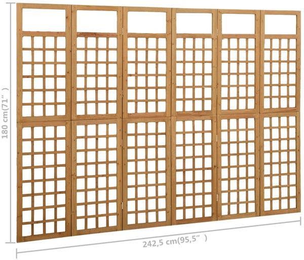vidaXL Spalier/Paravent 6-teilig Massivholz Tanne 242,5x180 cm 316481 Bild 6